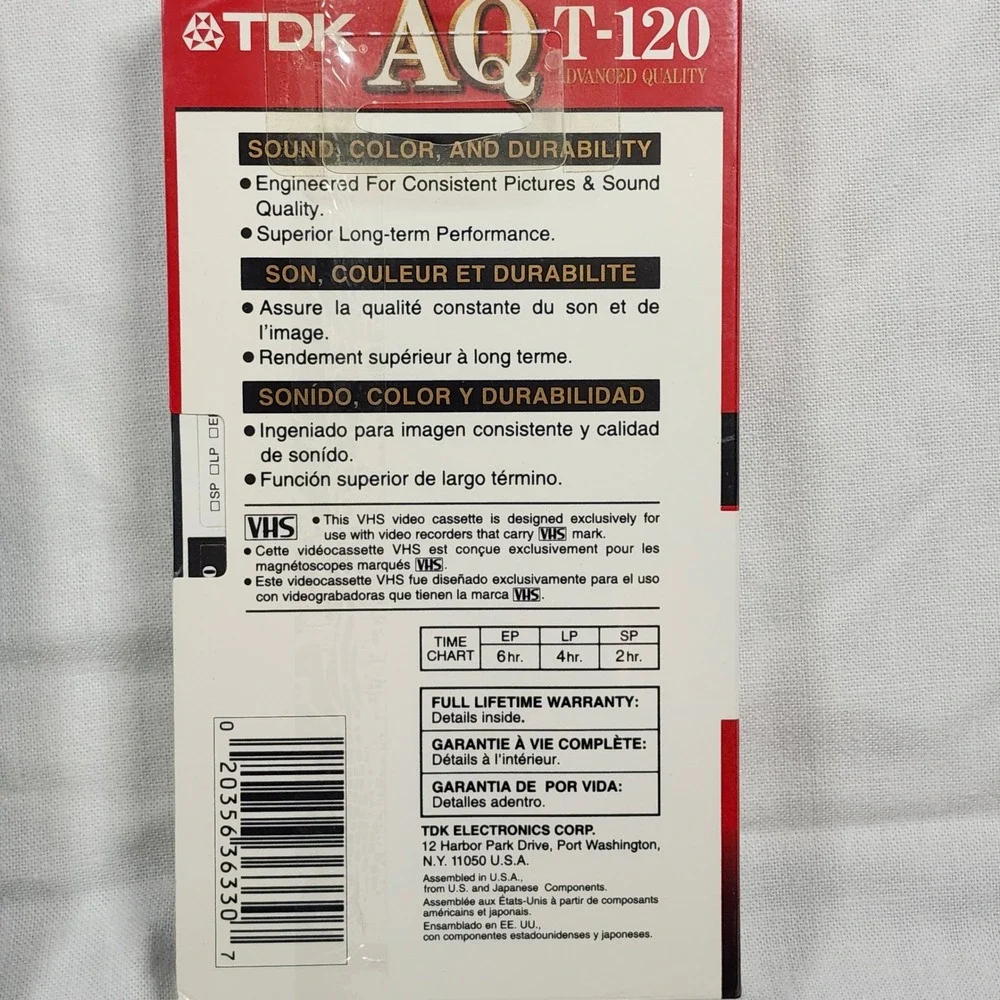 TDK VHS T 120‎ AQ EHG Ultimate Performance Blank Recording Tapes Lot Of 3